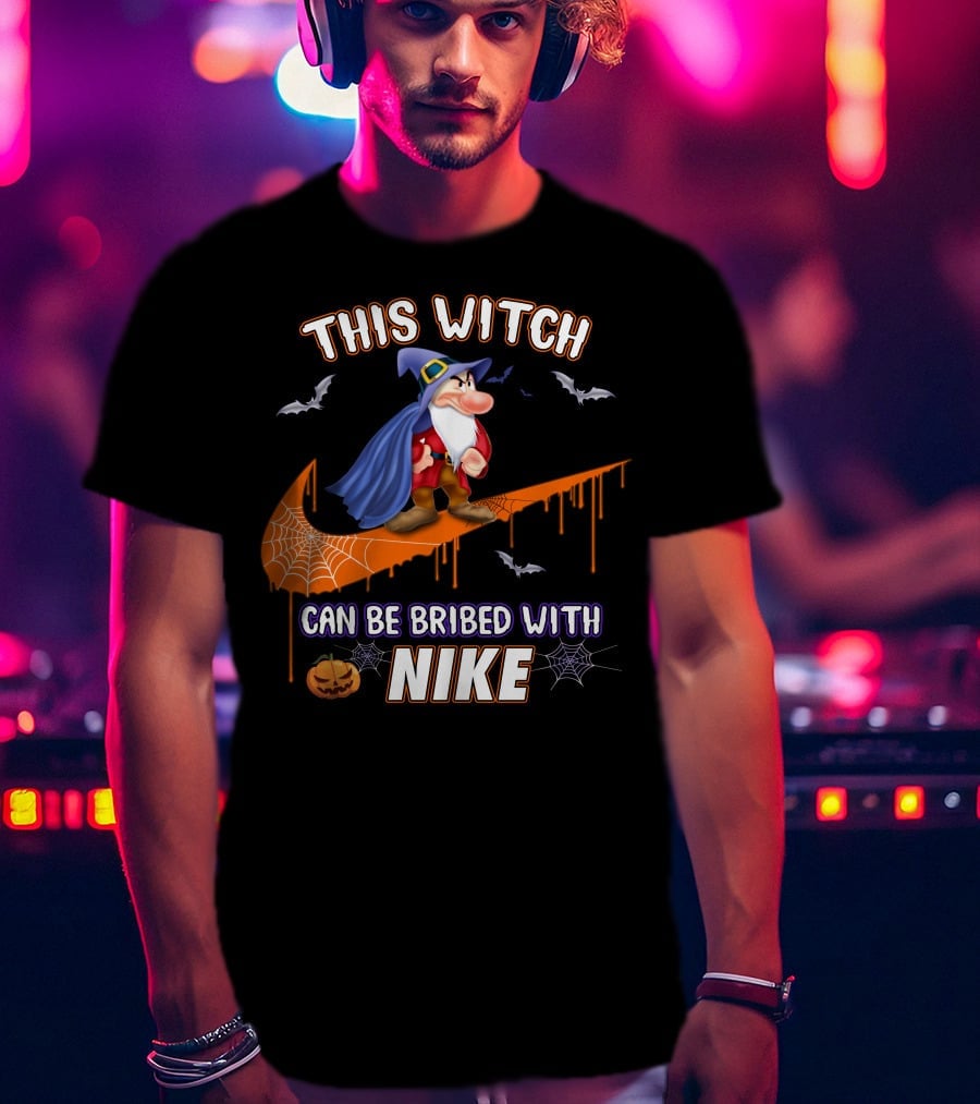This Witch Can Be Bribed With Nike Wizard Pumpkin Bat Halloween T-Shirt