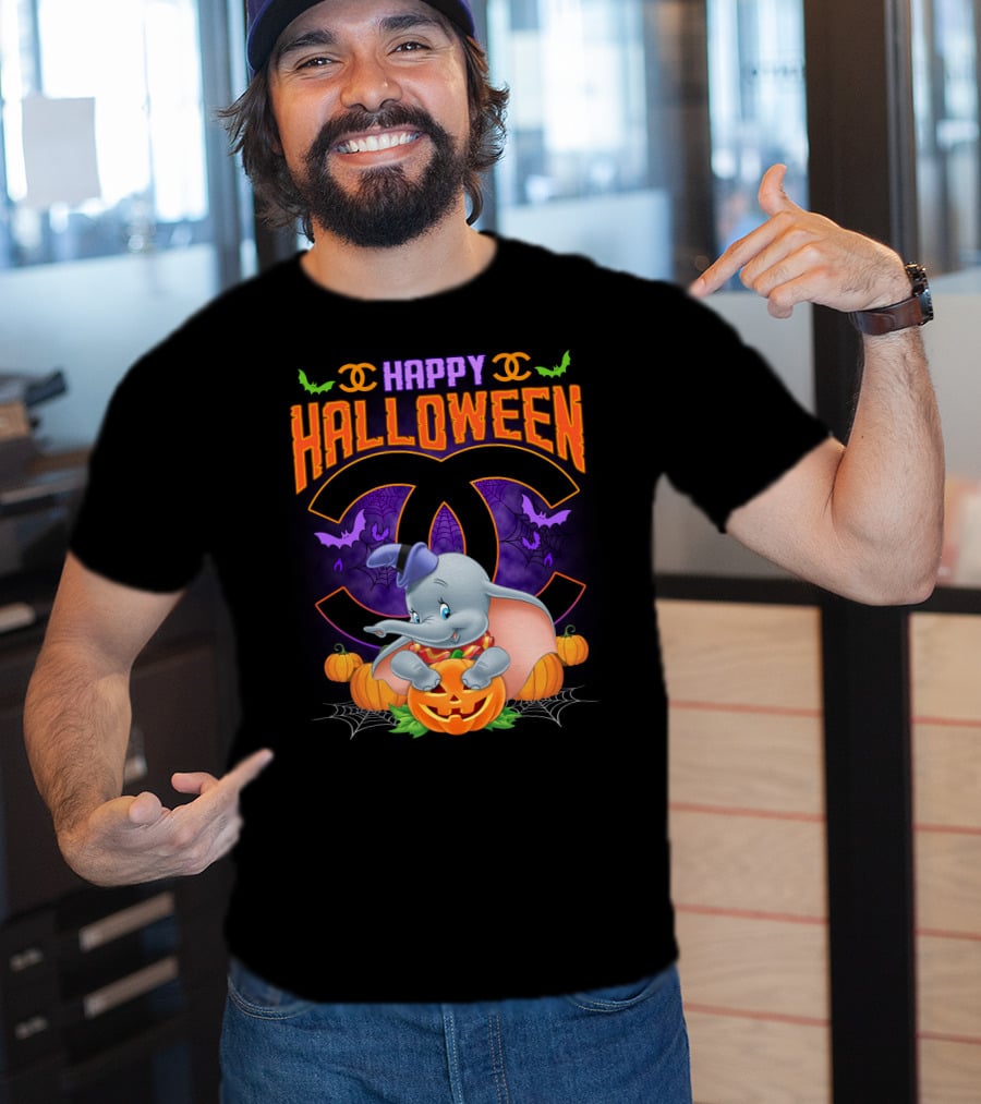 Dumbo Happy Halloween Pumpkins And Bats T-Shirt