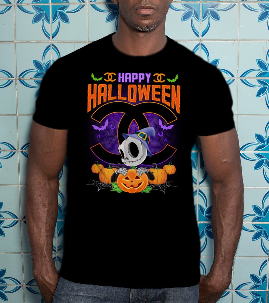 Jack Happy Halloween Pumpkin Skeleton Witch Hat T-Shirt