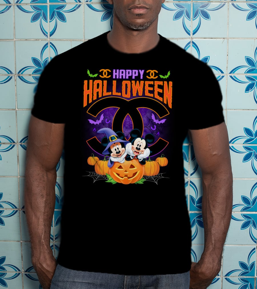 Happy Halloween Mickey Minnie Pumpkin Bat Costume T-Shirt