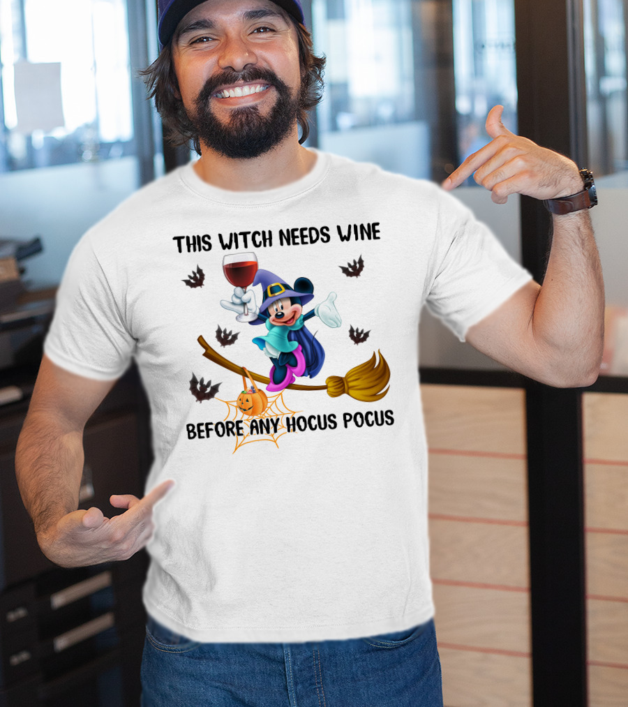 This Witch Needs Wine Before Any Hocus Pocus Minnie T-Shirt