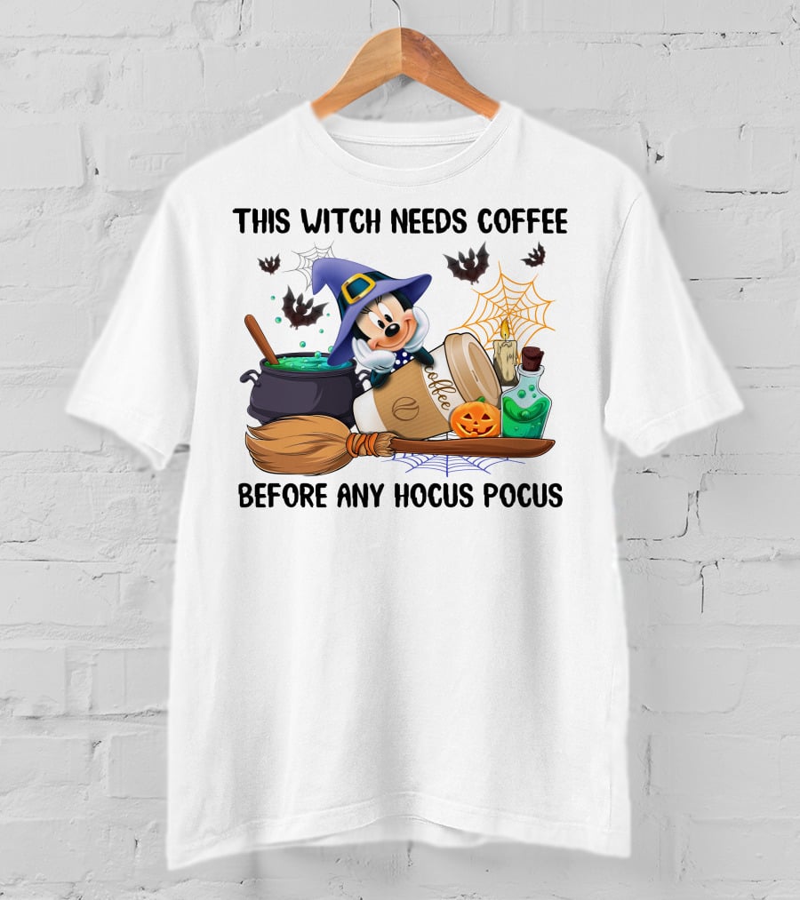 Minnie This Witch Needs Coffee Before Any Hocus Pocus T-Shirt