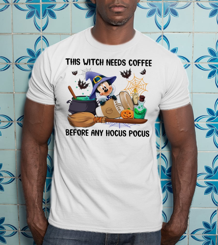 Minnie This Witch Needs Coffee Before Any Hocus Pocus T-Shirt