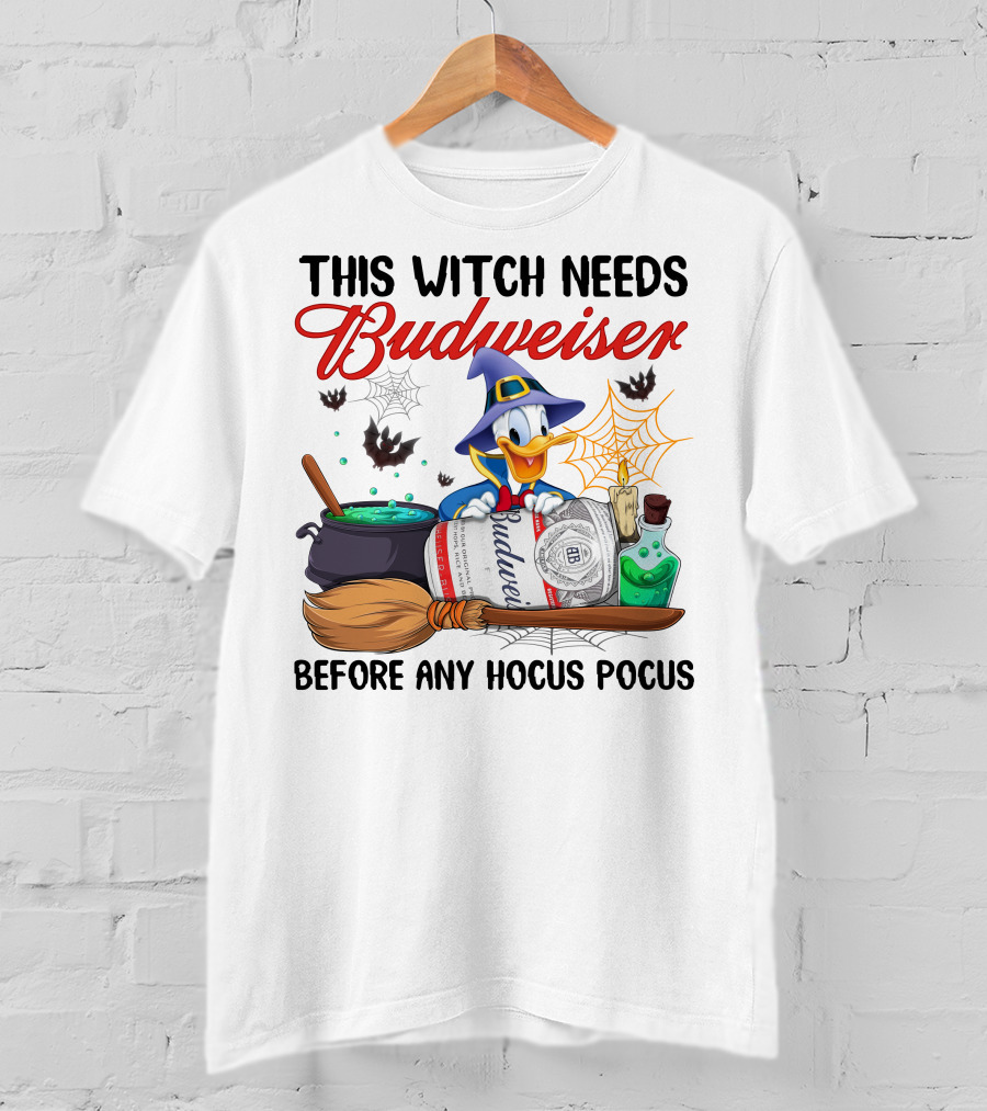 This Witch Needs Budweiser Before Any Hocus Pocus T-Shirt
