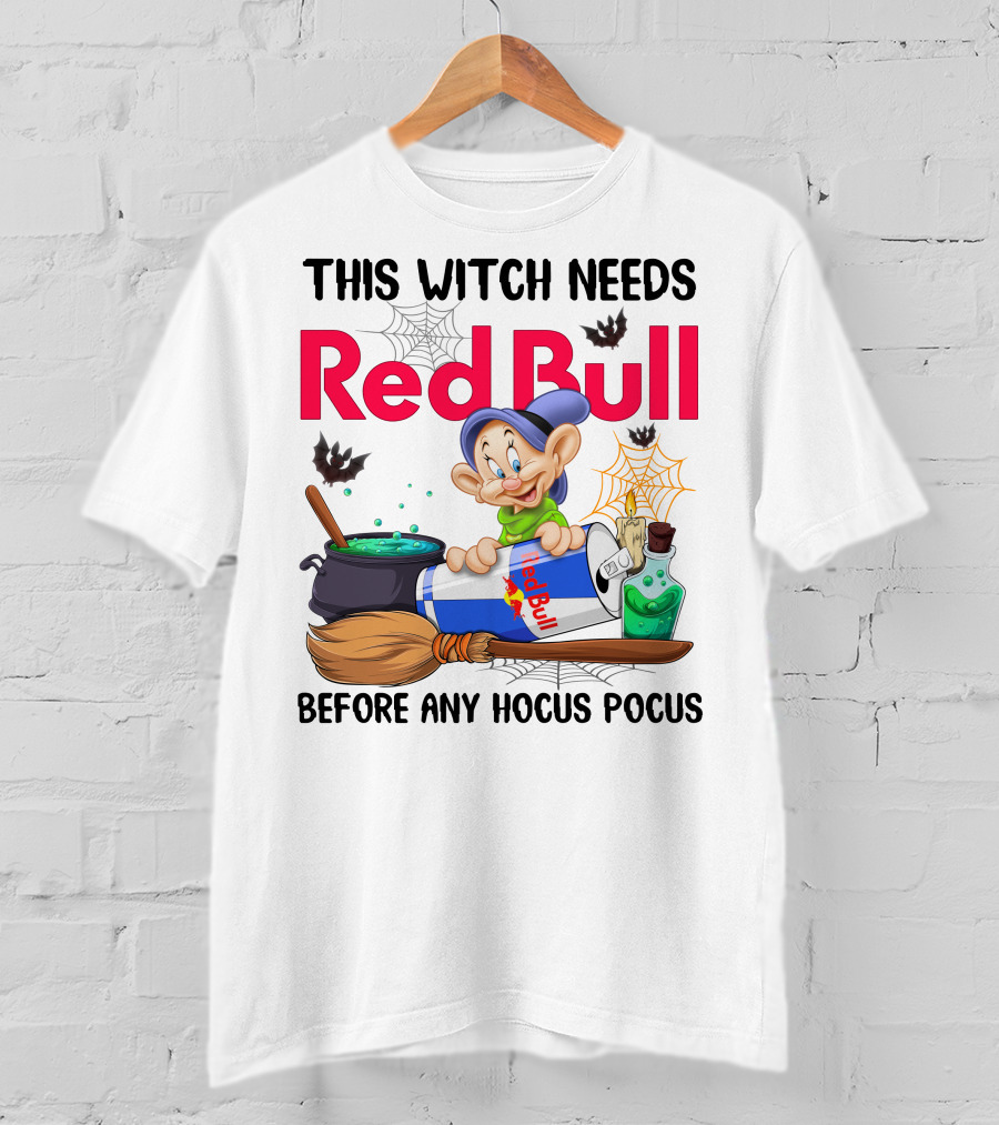 This Witch Needs Red Bull Before Any Hocus Pocus Dopey T-Shirt