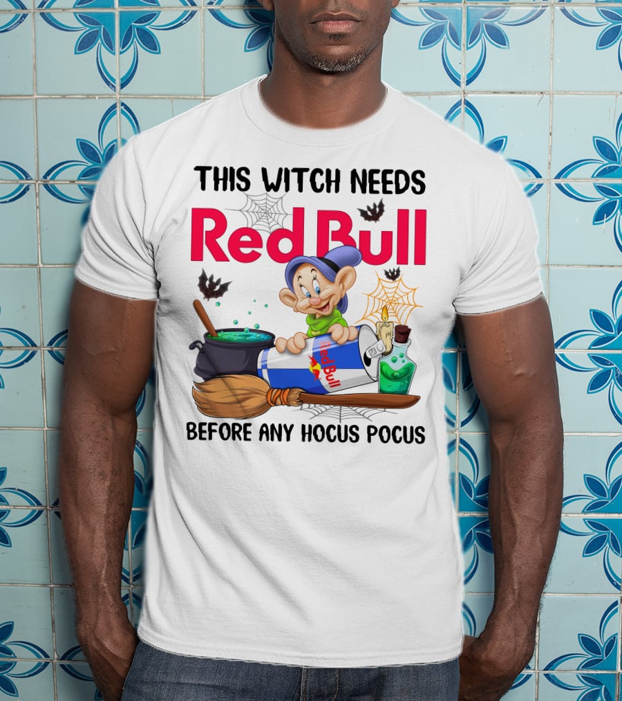 This Witch Needs Red Bull Before Any Hocus Pocus Dopey T-Shirt