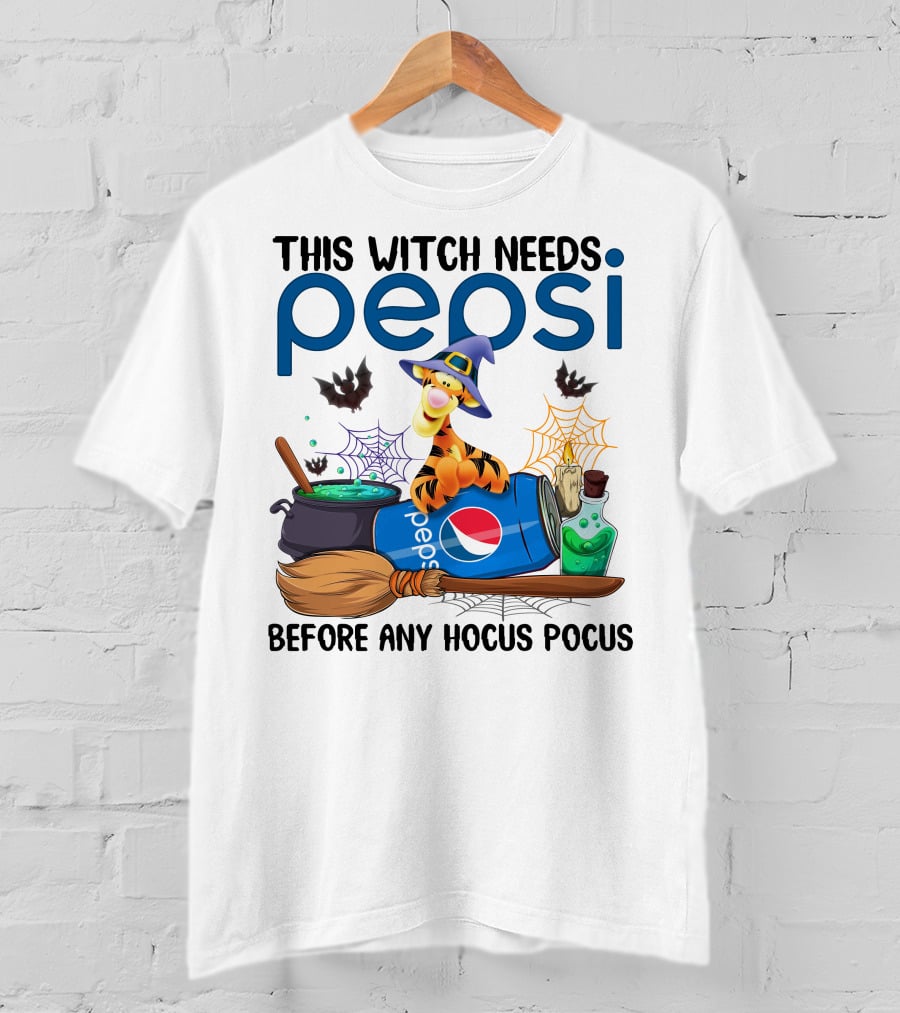 This Witch Needs Pepsi Before Any Hocus Pocus Tigger T-Shirt