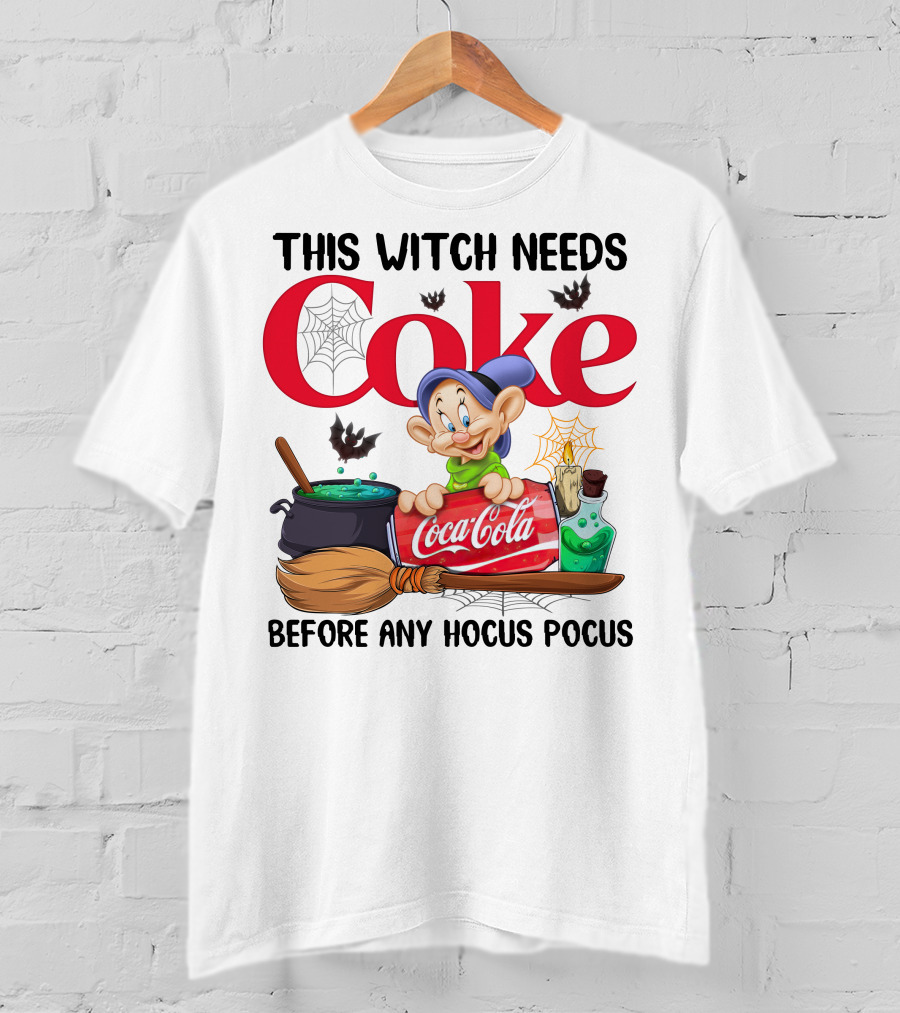 This Witch Needs Coke Before Any Hocus Pocus Coca-Cola Dopey T-Shirt