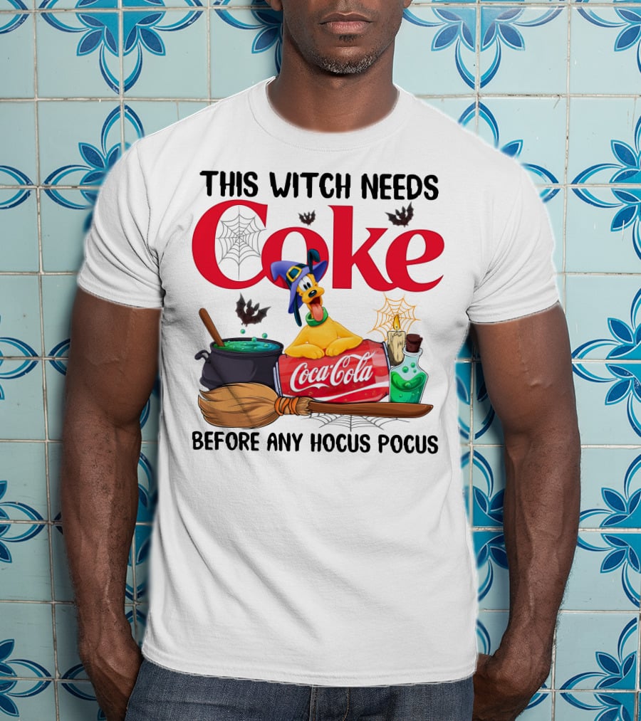 This Witch Needs Coke Pluto Coca-Cola Halloween Theme Before Any Hocus Pocus T-Shirt