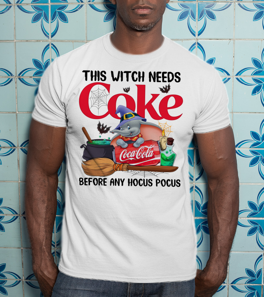 This Witch Needs Coke Before Any Hocus Pocus Coca-Cola Dumbo Halloween T-Shirt