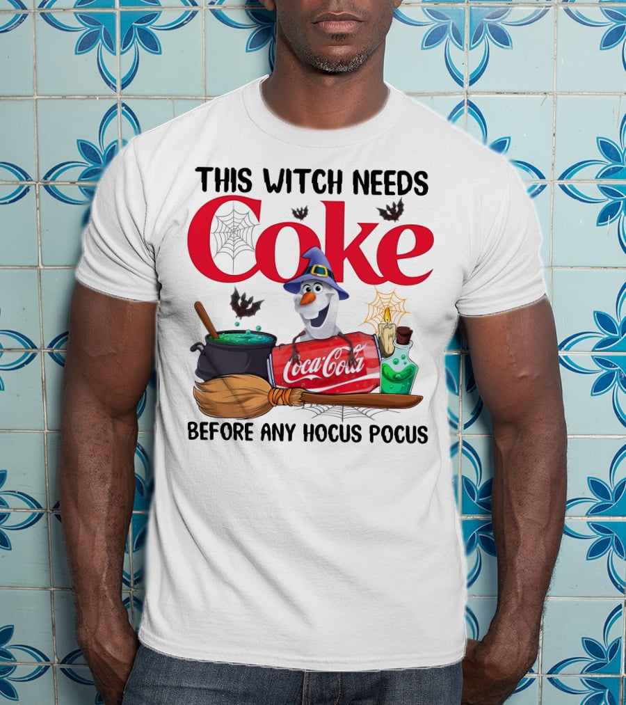 This Witch Needs Coke Before Any Hocus Pocus Coca-Cola Olaf Halloween T-Shirt