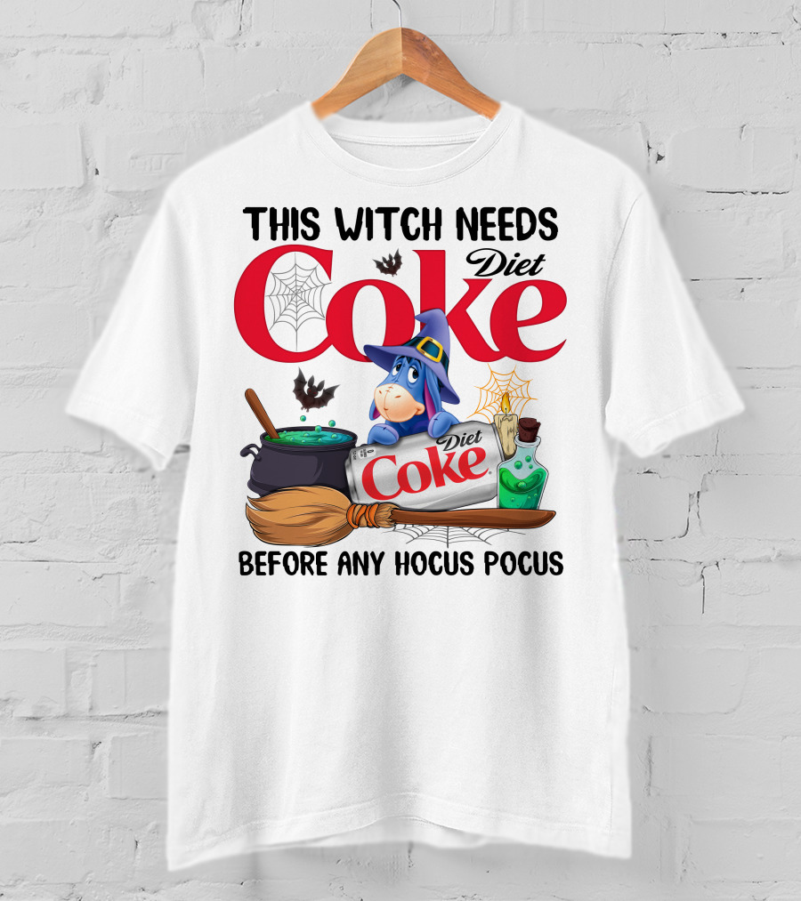 This Witch Needs Diet Coke Eeyore Before Any Hocus Pocus T-Shirt