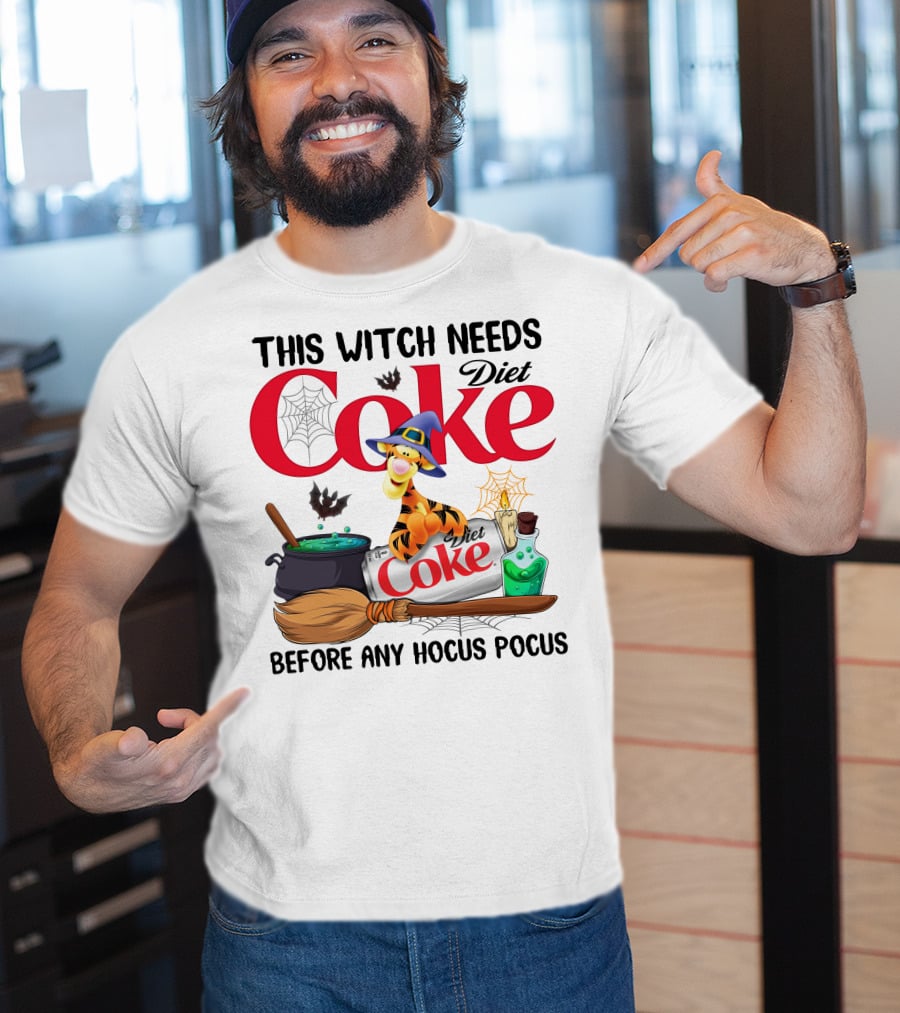 This Witch Needs Diet Coke Before Any Hocus Pocus Tigger T-Shirt