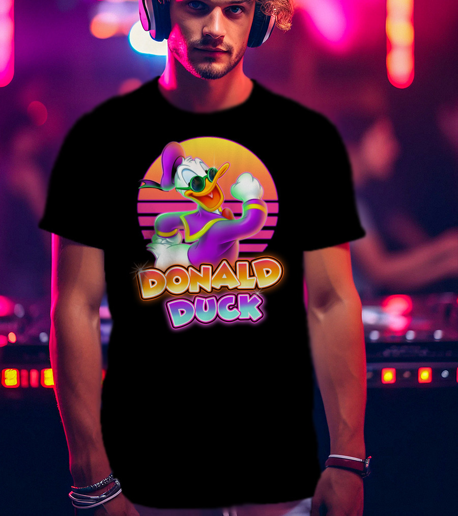 Donald Duck Retro Neon Style T-Shirt