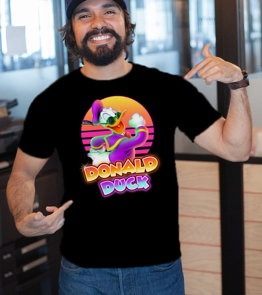 Donald Duck Retro Neon Style T-Shirt