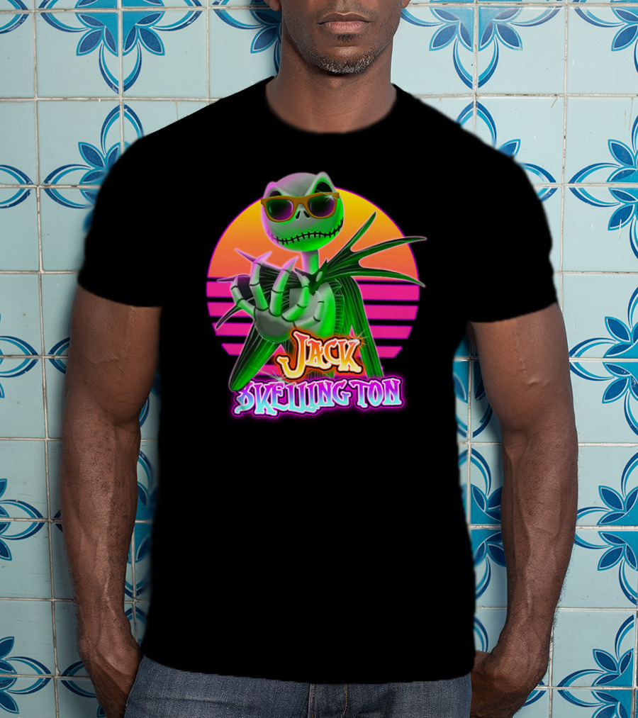 Jack Skellington Retro Neon Sunglasses Vintage Style T-Shirt