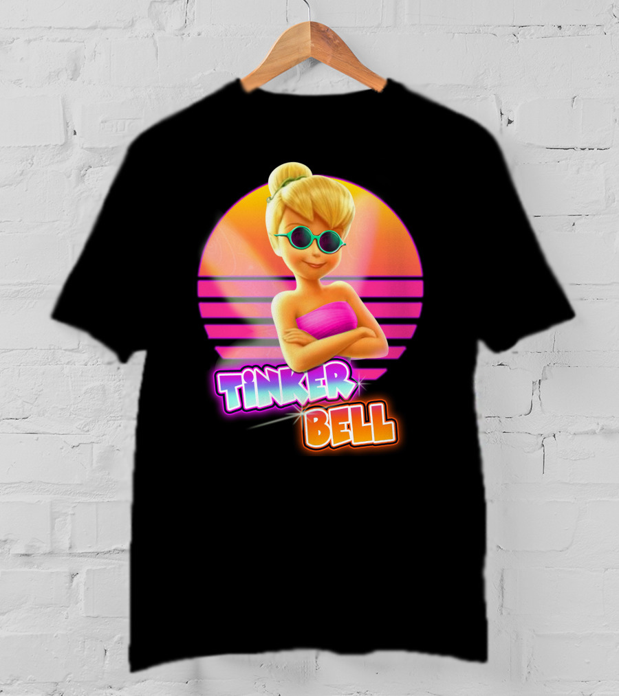 Tinker Bell Retro Sunset Style Cool Sunglasses T-Shirt
