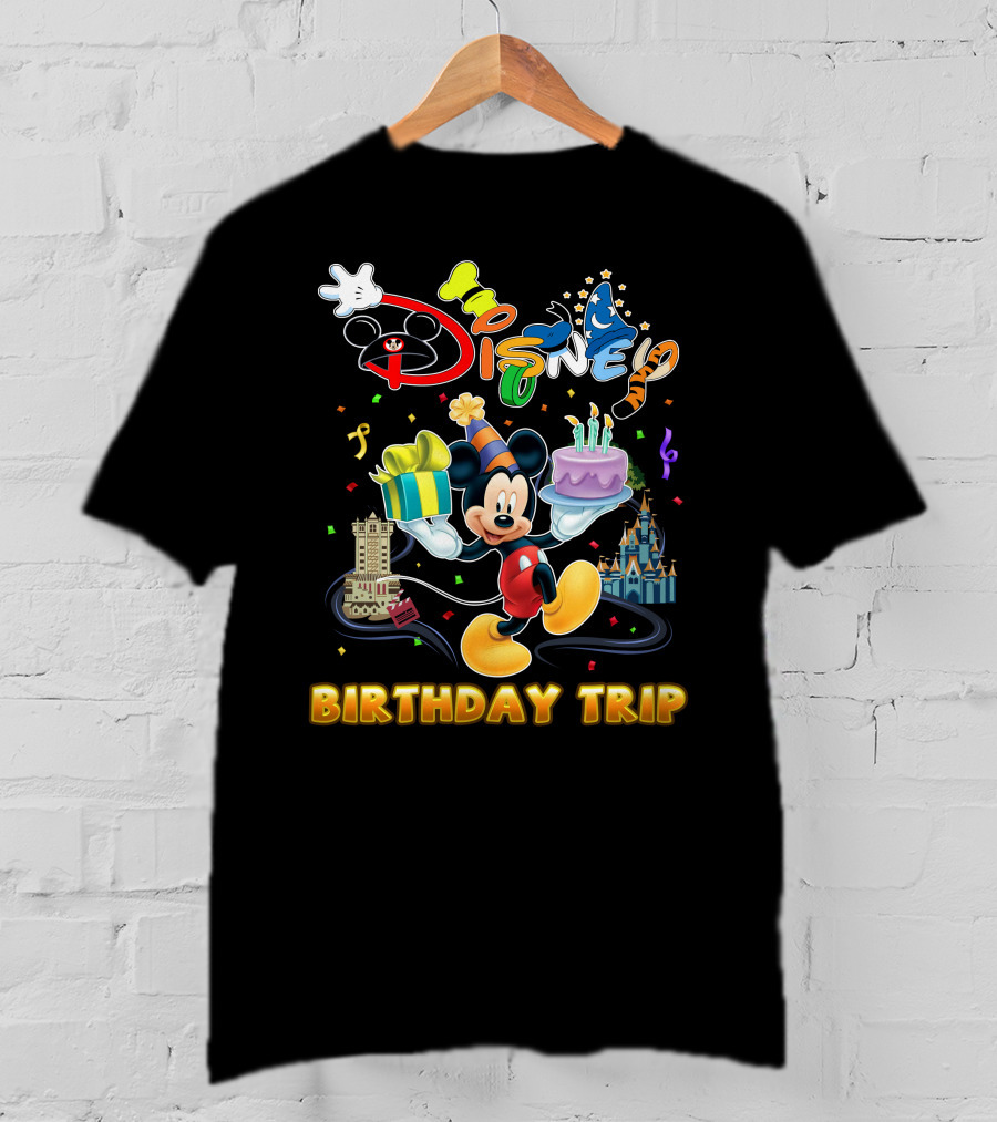 Mickey Disney Birthday Trip Celebration With Cake And Presents T-Shirt