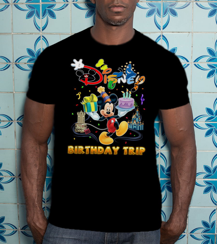 Mickey Disney Birthday Trip Celebration With Cake And Presents T-Shirt