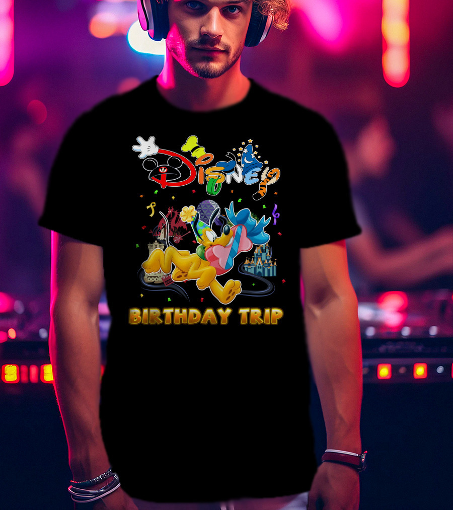 Disney Pluto Birthday Trip Celebration Adventure T-Shirt