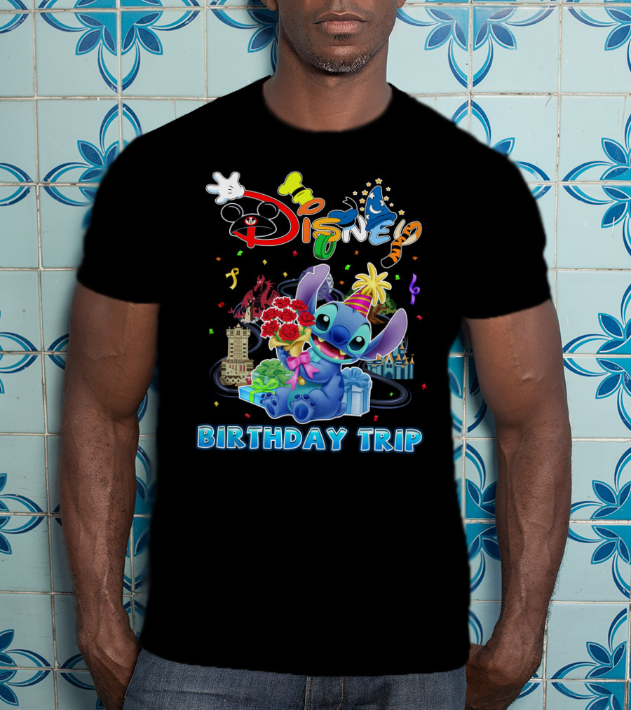Disney Birthday Trip Stitch Celebration T-Shirt