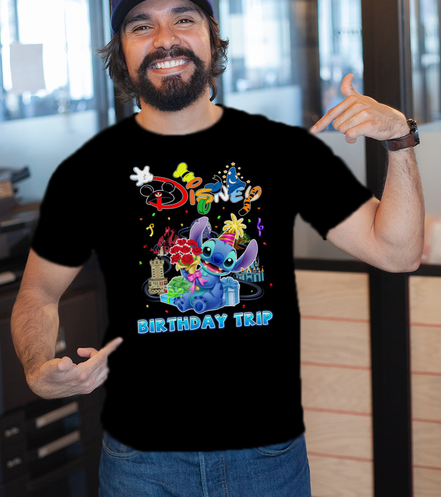 Disney Birthday Trip Stitch Celebration T-Shirt