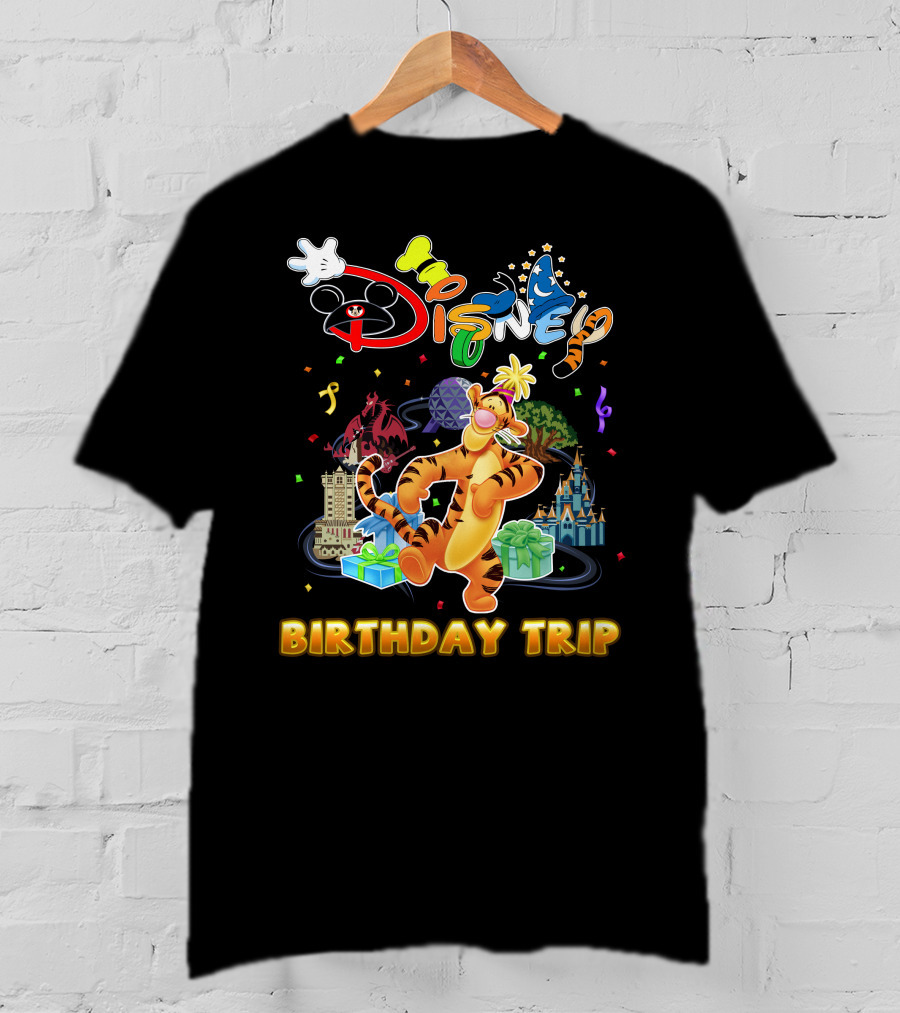 Disney Tigger Birthday Trip Celebration Mickey Ears Epcot Castle Gifts T-Shirt