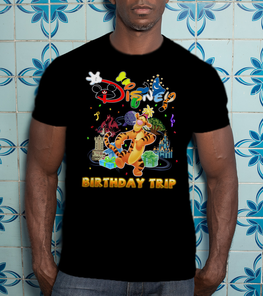 Disney Tigger Birthday Trip Celebration Mickey Ears Epcot Castle Gifts T-Shirt