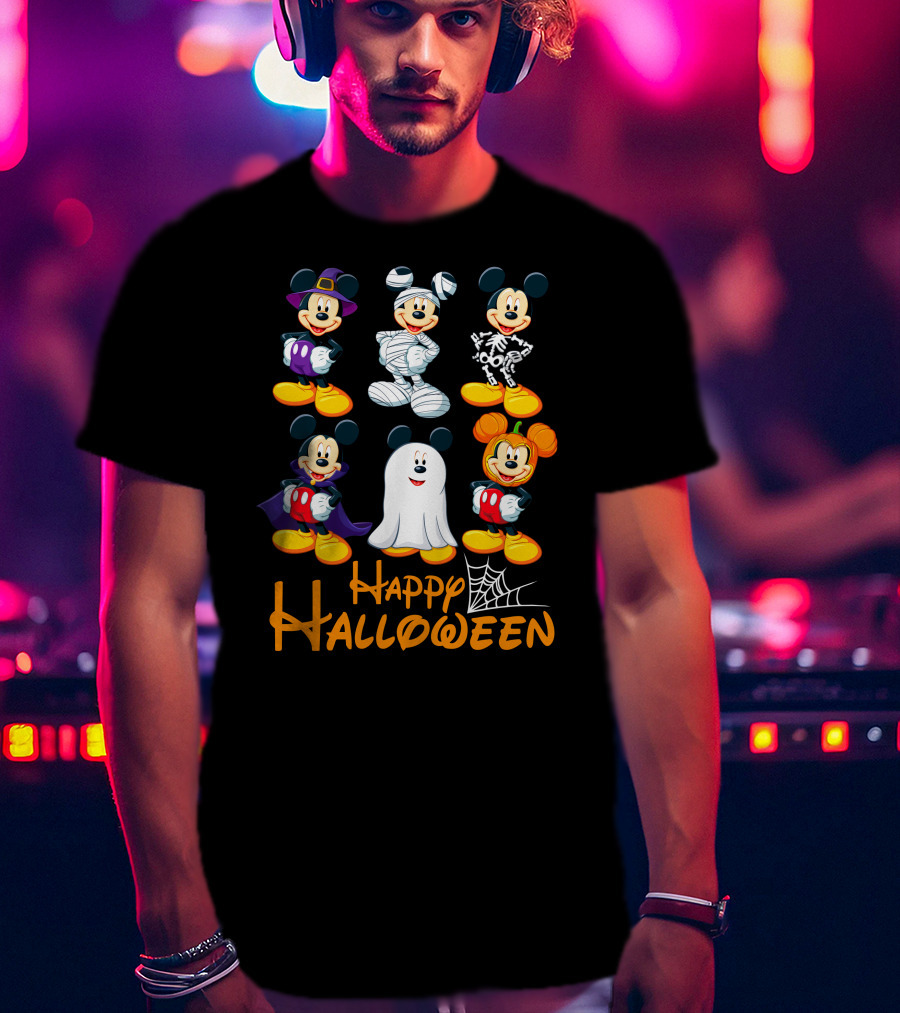 Happy Halloween Mickey Mouse Costumes Collection T-Shirt