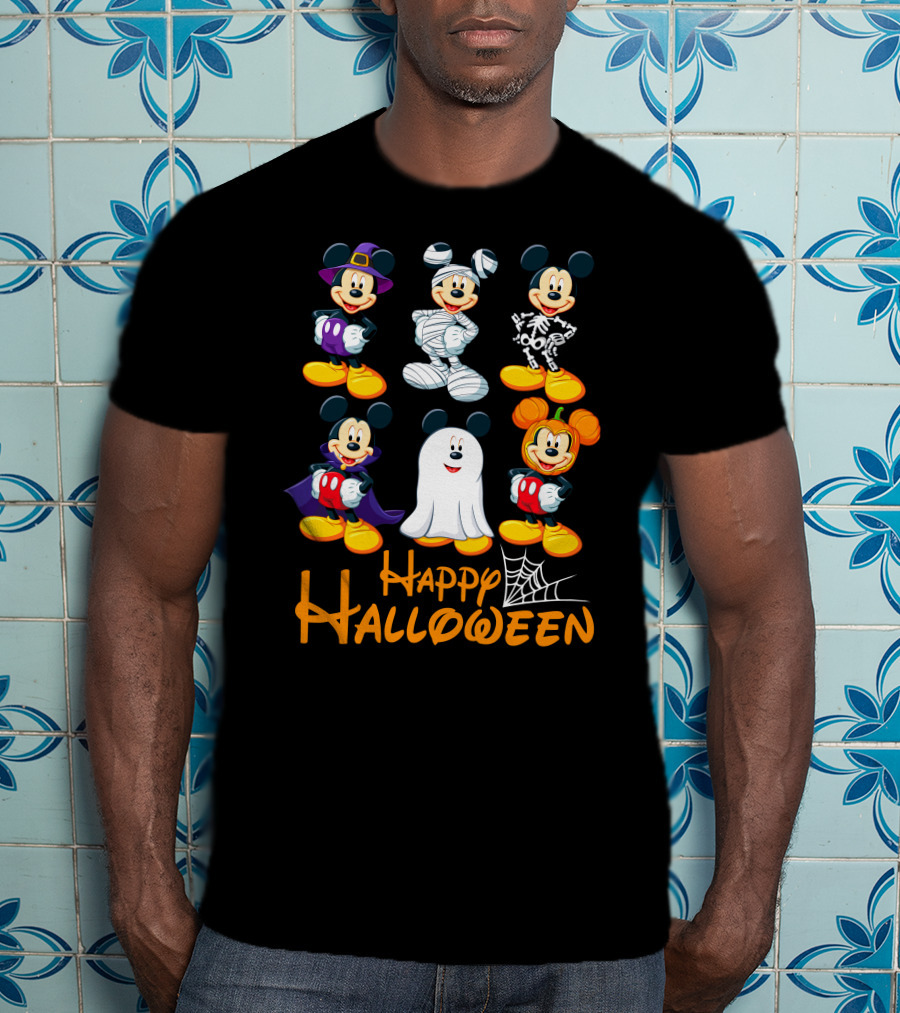 Happy Halloween Mickey Mouse Costumes Collection T-Shirt