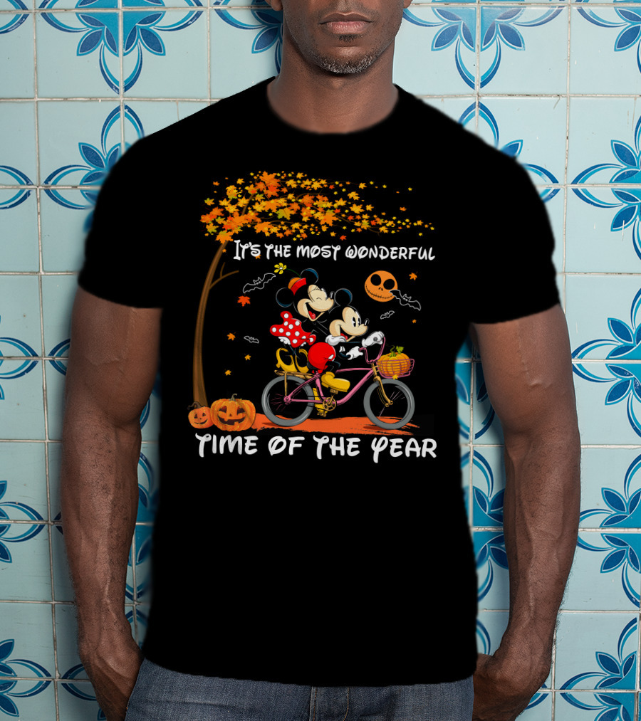 It's The Most Wonderful Time Of The Year Mickey And Minnie Halloween Cycling Adventure T-Shirt
