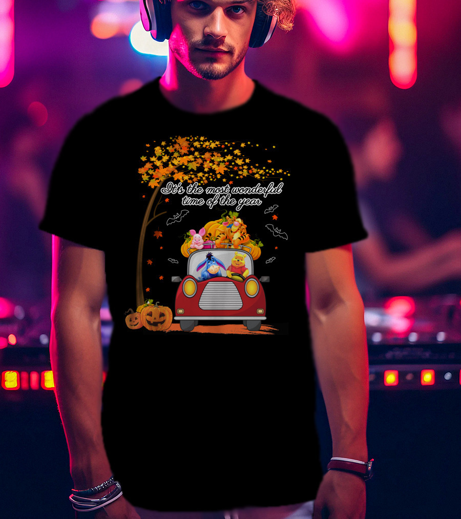 It's The Most Wonderful Time Of The Year Halloween Pumpkin Car With Characters T-Shirt