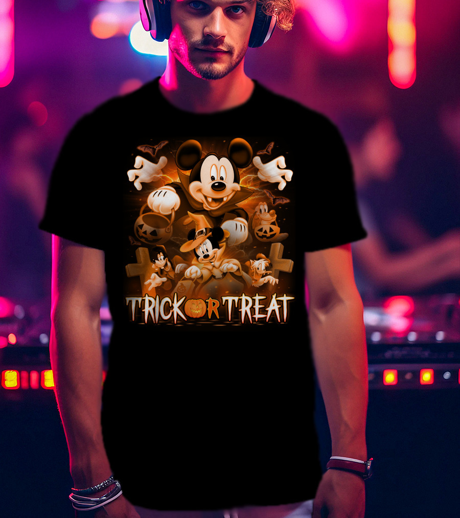 Trick Or Treat Mickey Mouse Halloween Adventure T-Shirt