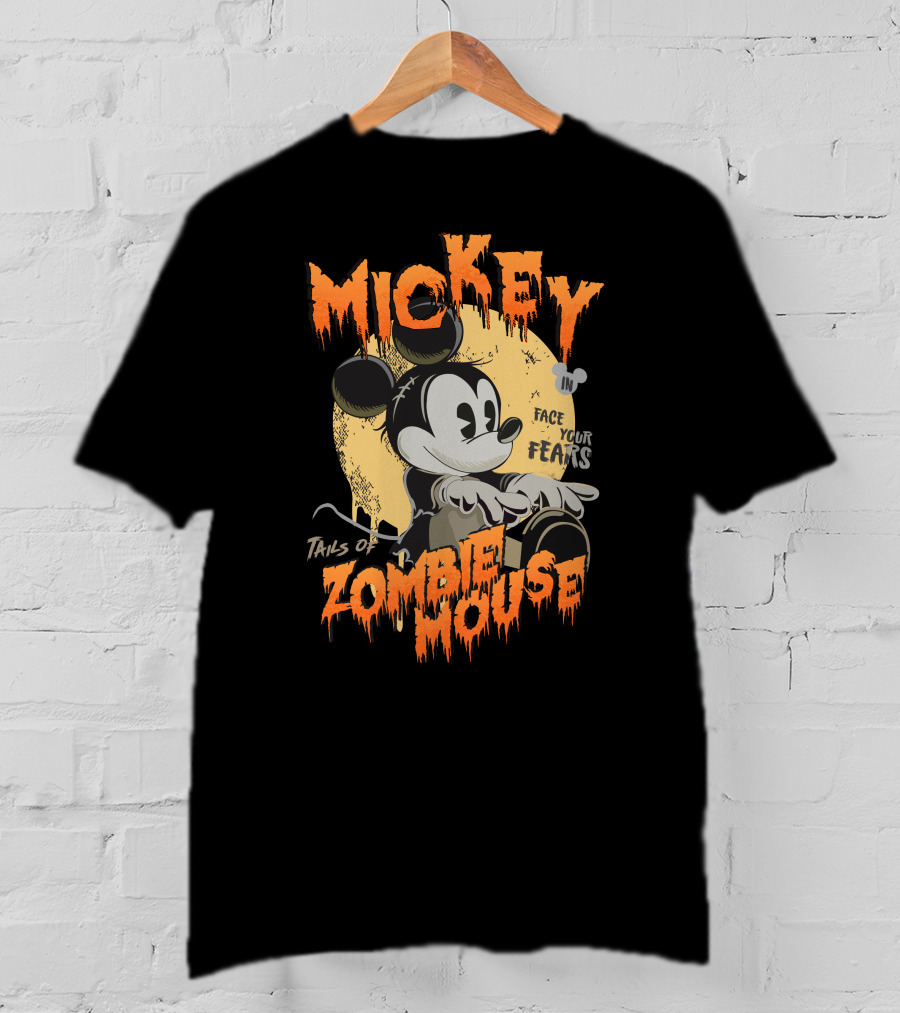 Mickey Tails Of Zombie Mouse Face Your Fears T-Shirt