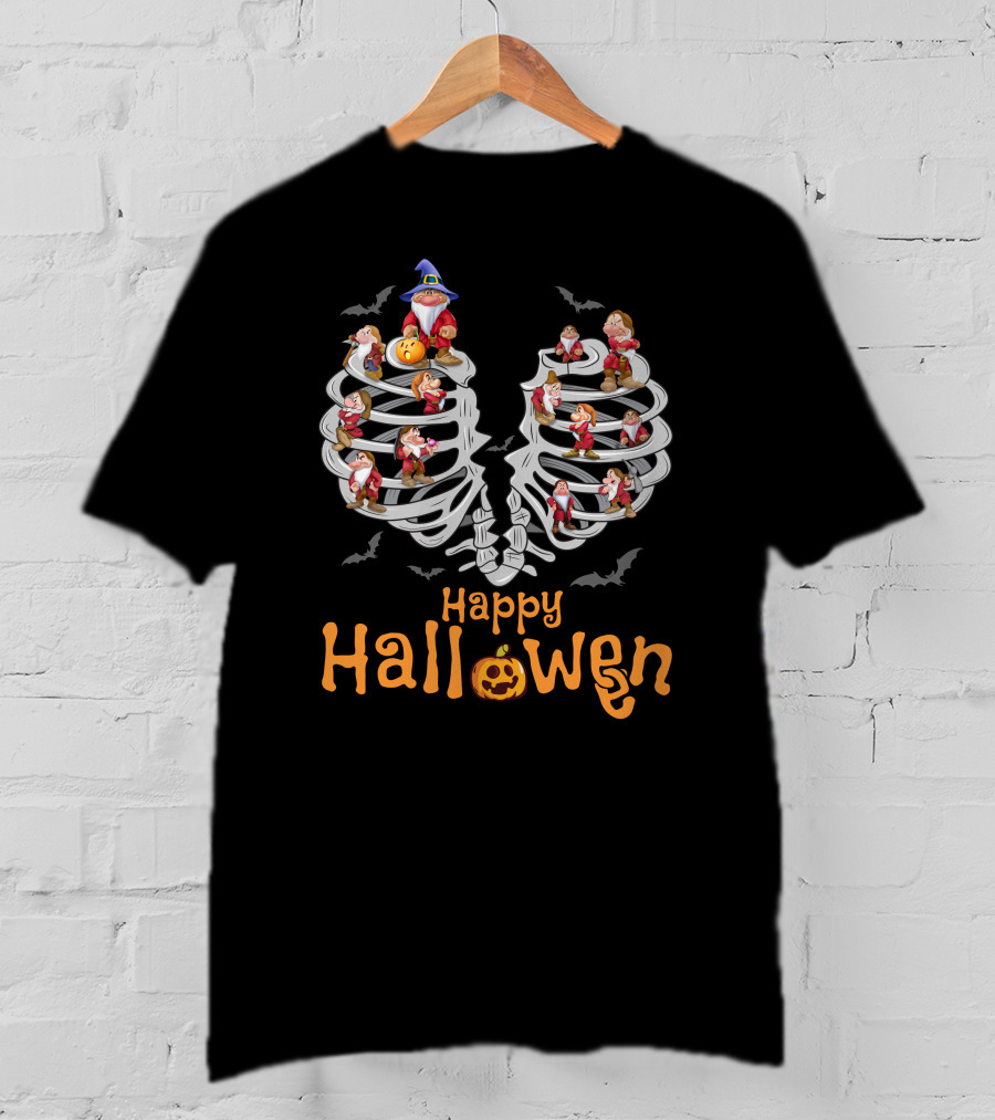 Happy Halloween Grumpy Skeleton Dwarfs T-Shirt
