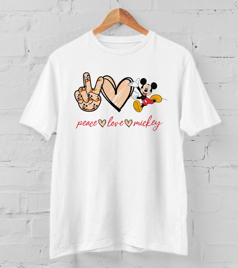 Peace Love Mickey T-Shirt