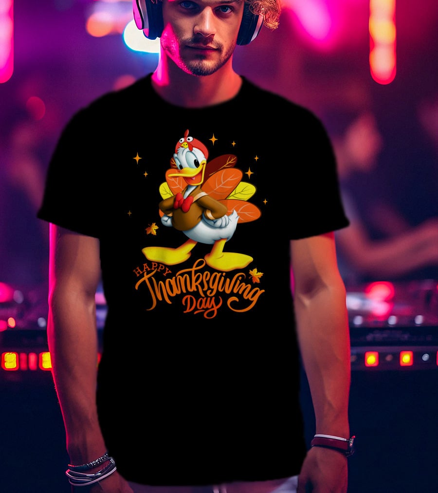 Happy Thanksgiving Day Donald Duck Turkey Costume T-Shirt