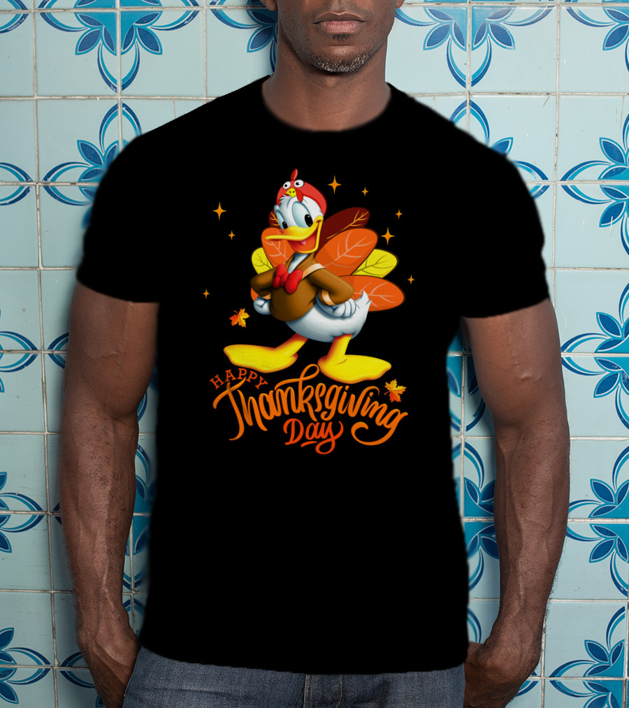 Happy Thanksgiving Day Donald Duck Turkey Costume T-Shirt