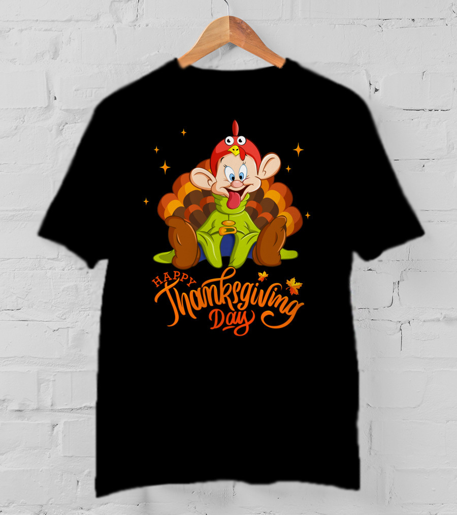 Happy Thanksgiving Day Dopey Turkey Costume T-Shirt