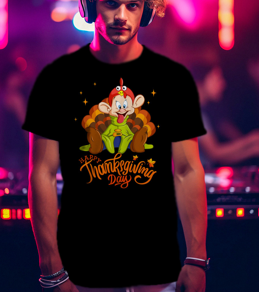 Happy Thanksgiving Day Dopey Turkey Costume T-Shirt