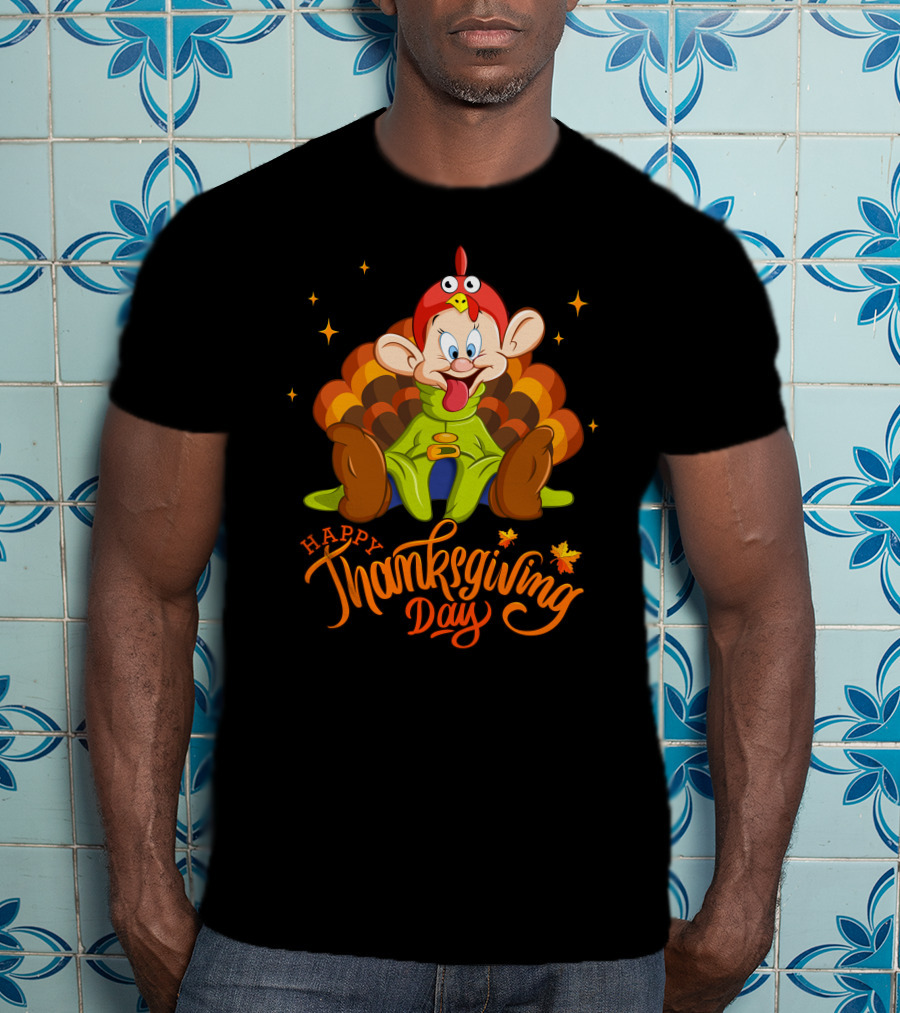 Happy Thanksgiving Day Dopey Turkey Costume T-Shirt
