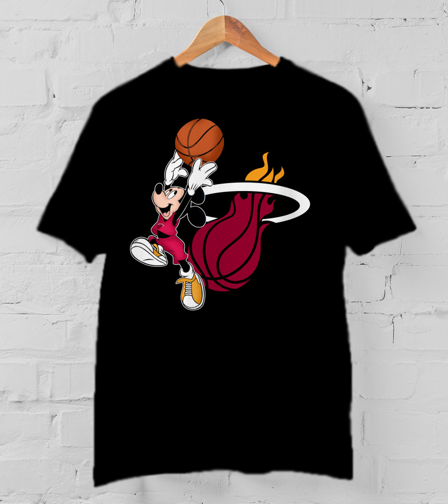Mickey Dunking Basketball Miami Heat T-Shirt