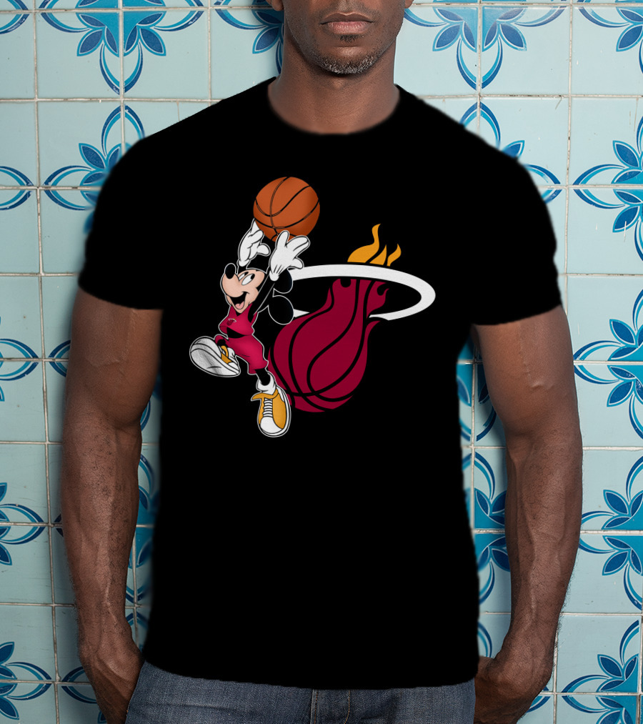 Mickey Dunking Basketball Miami Heat T-Shirt