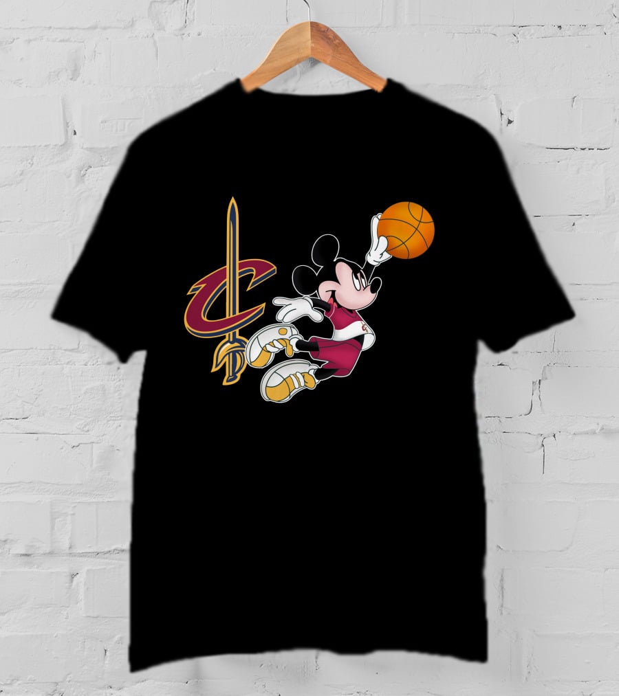 Cleveland Cavaliers Mickey Basketball Dunk T-Shirt