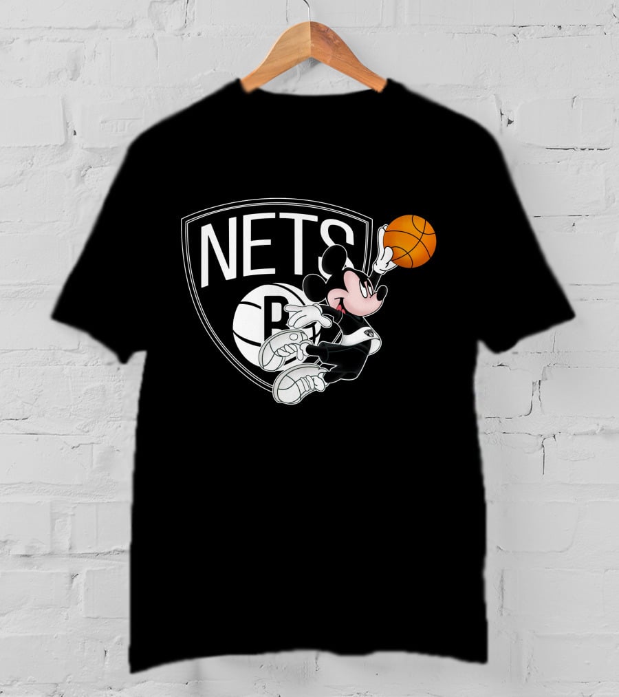 Nets Mickey Basketball Slam Dunk T-Shirt