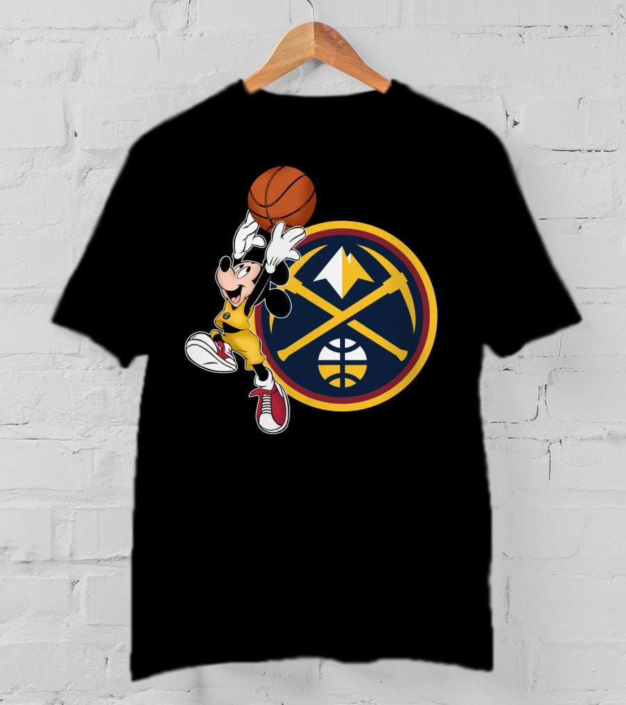 Mickey Mouse Basketball Dunk Denver Nuggets Crossover T-Shirt