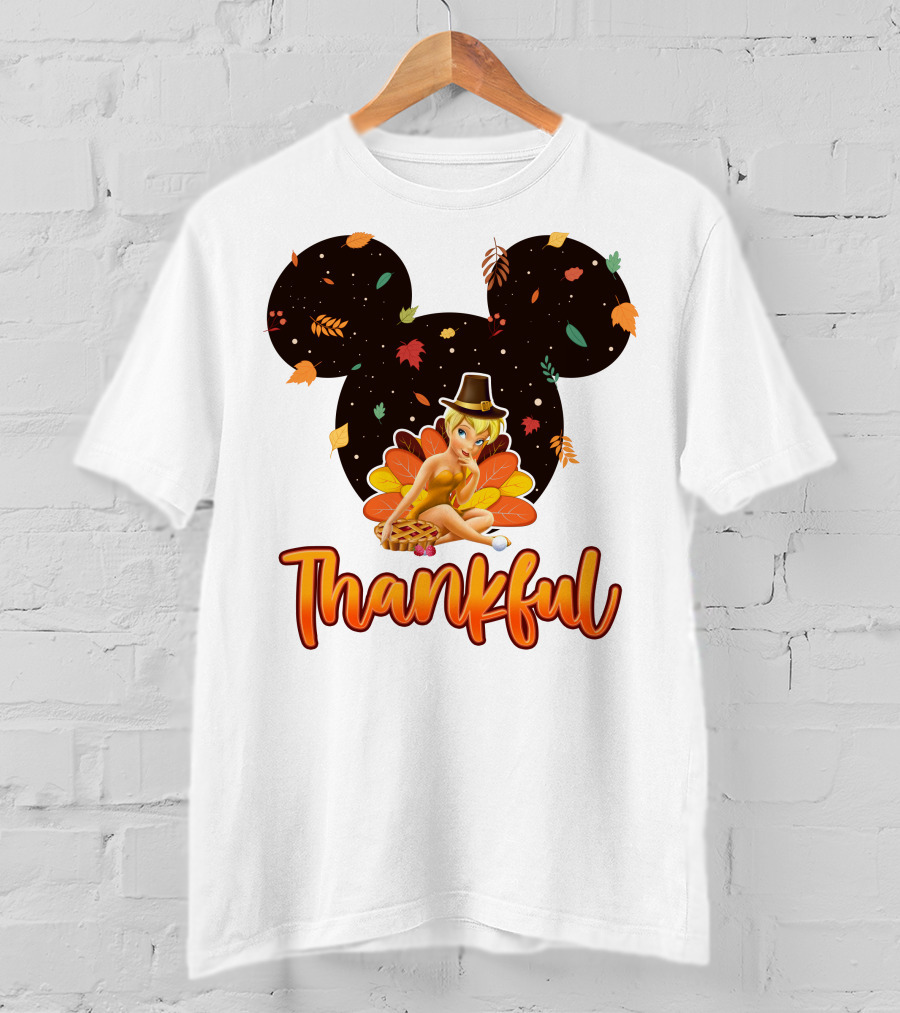 Thankful Tinkerbell Thanksgiving Mickey Ears T-Shirt