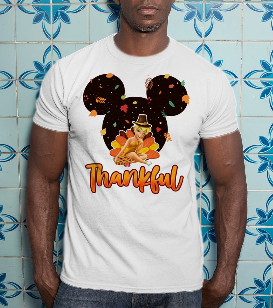 Thankful Tinkerbell Thanksgiving Mickey Ears T-Shirt