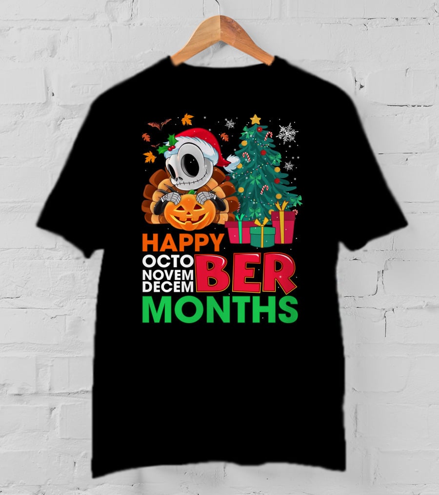 Happy Octo Novem December Months Jack Skellington T-Shirt