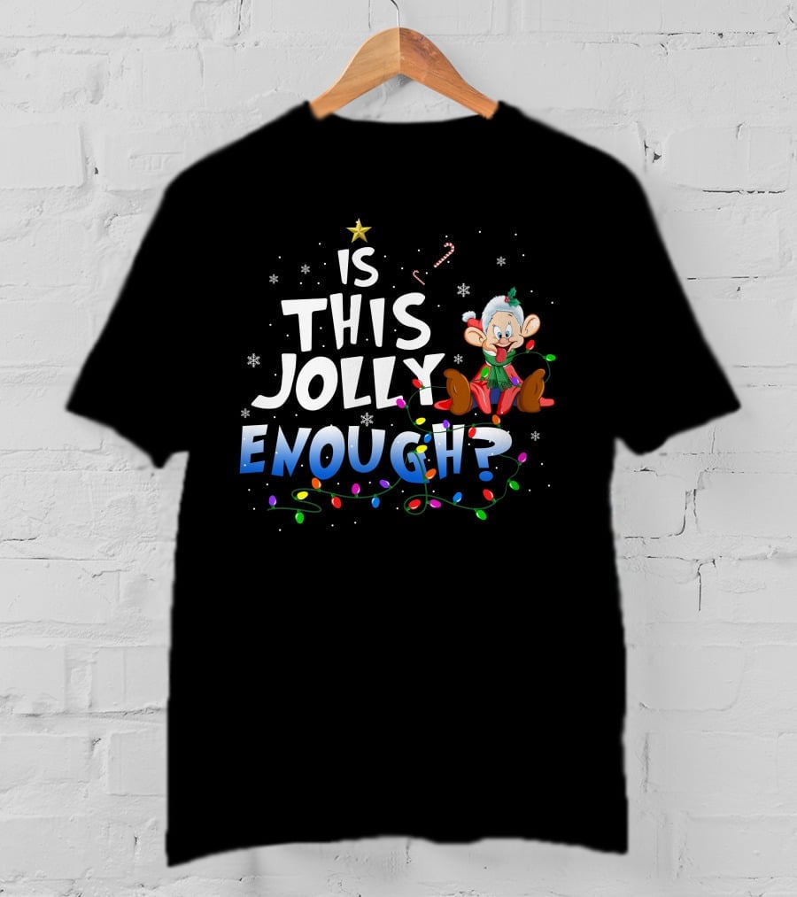 Is This Jolly Enough Dopey Christmas Lights Candy Cane Snowflakes T-Shirt